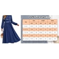 thumbnail image 4 of UVN Fall Long Dress for Women Crewneck Casual Long Sleeve Pleated Dresses with Pockets, 4 of 4