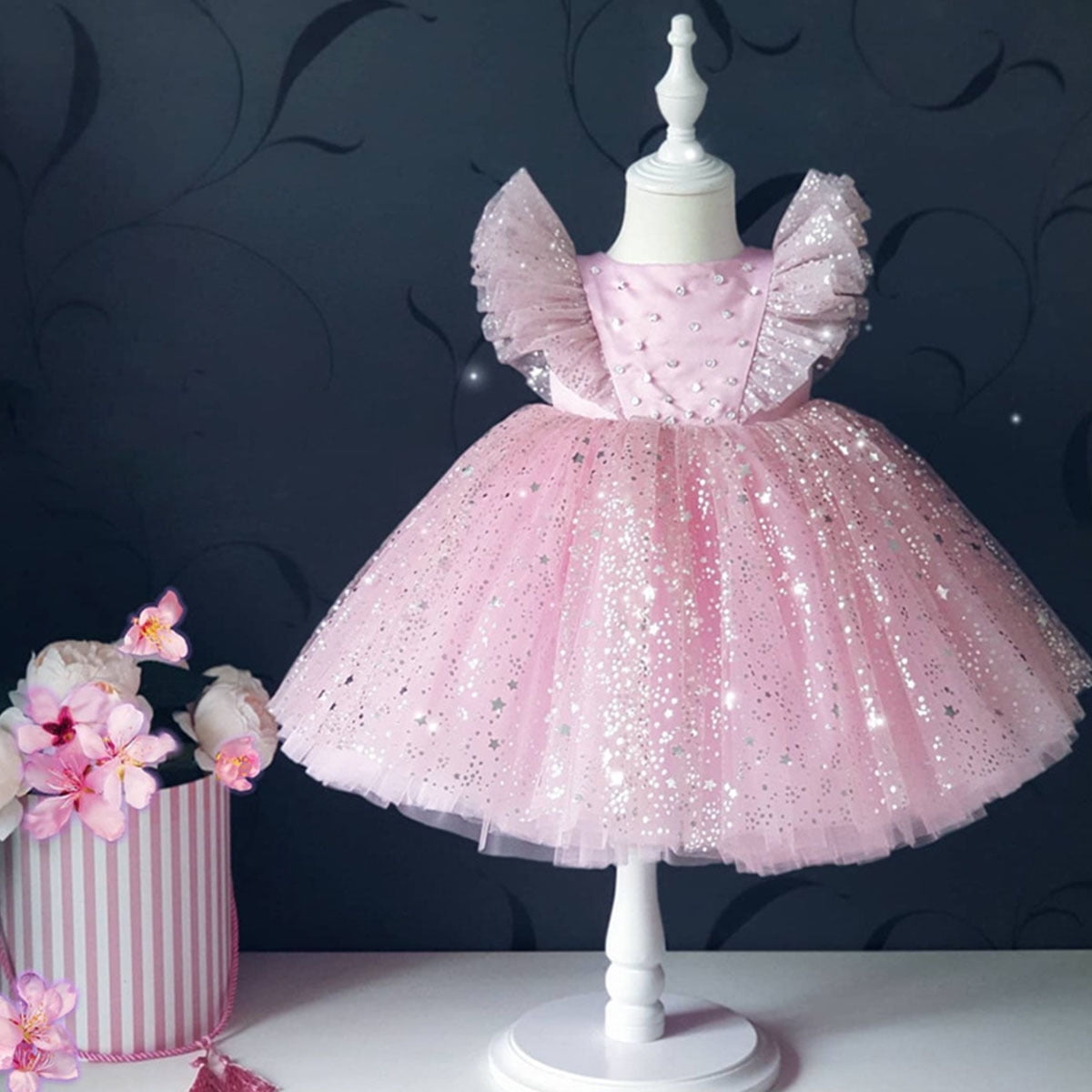 Baby first birthday dress, toddler pink dress, baby flower girl dress, princess  gown, tulle … | Pink toddler dress, First birthday dresses, Infant flower  girl dress