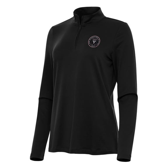 Women's Antigua Black Inter Miami CF Reprocess Quarter-Zip Jacket