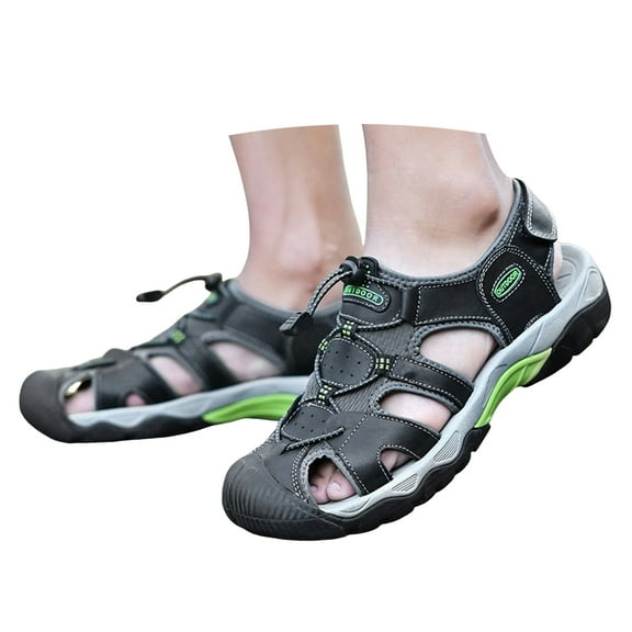 IUJSOY Mens Hiking Sandals Closed Toe Lightweight Athletic Water Shoes Casual Slingback Sandals