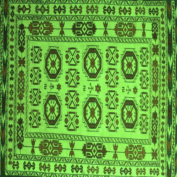 Ahgly Company Indoor Square Southwestern Green Country Area Rugs, 5' Square