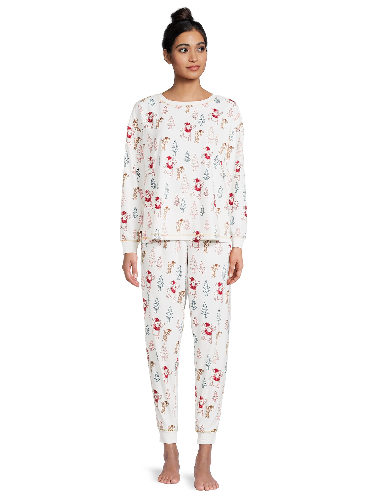 Winnie the Pooh Women's Christmas Top and Pants Pajama Set, 2-Piece, Sizes S-3X
