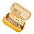 thumbnail image 3 of Estuche para lápices de 2 niveles de gran capacidad con cremallera metálica y bolsillo de malla, estuche grande portátil para estudiantes, escuela y oficina, 3 of 8