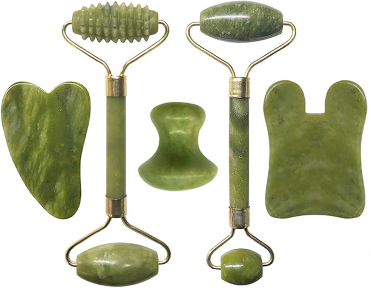 Facial Massage Roller Gua Sha Board Double Heads Jade Stone Jade Roller Gouache,type 01