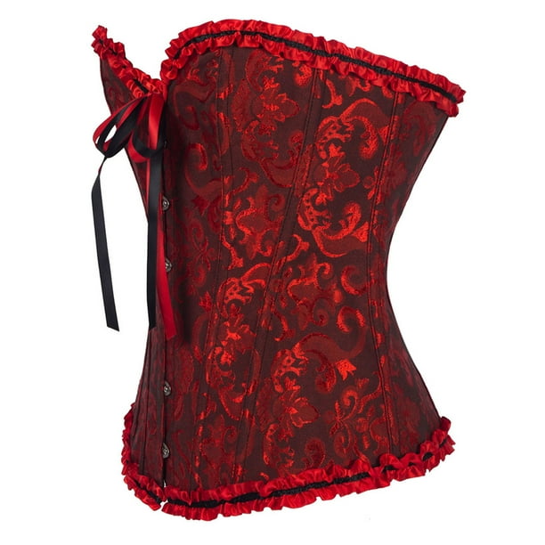 Lacy Gothic Red Corset Top Size Small-6XL