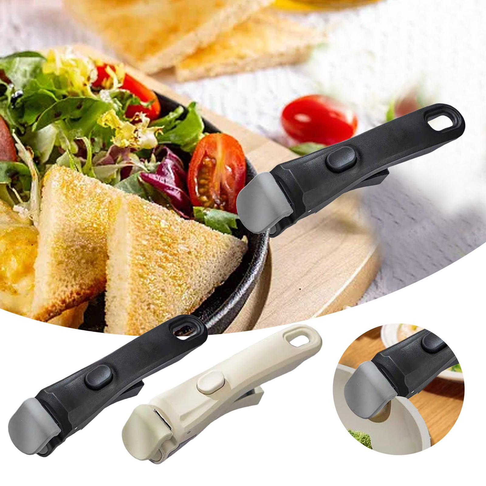 2 Pcs Detachable Handle Pots and Pans, HeatResistant Plastic Removable Handle Pots and Pans, Pot Handles Replacement for All Cookware, Suitable for Kitchen Tongs for Baking