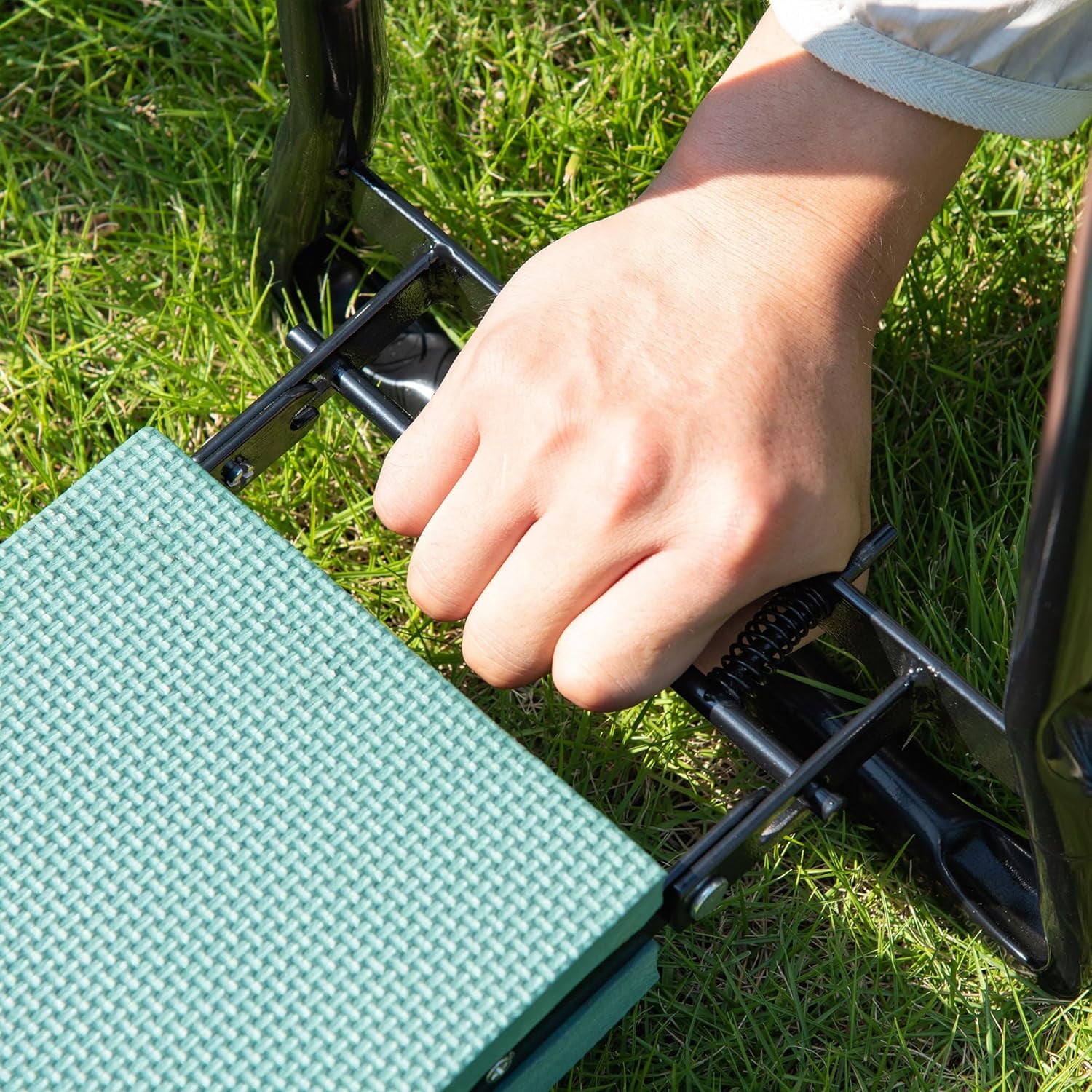 FASHENG Padded Garden Kneeler and Seat Bench, Padded Foldable Garden Stool, Green