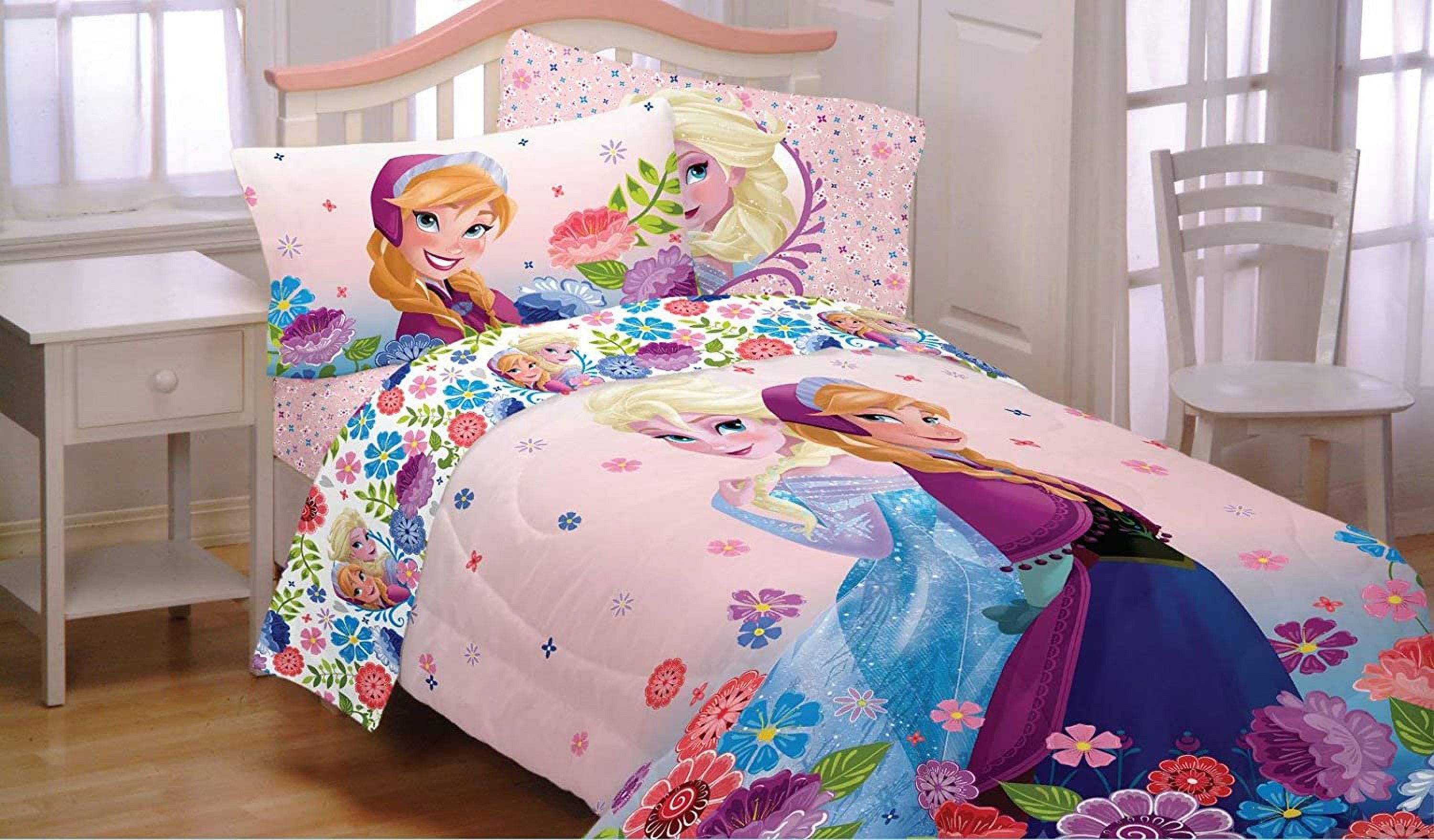 Disney Frozen Floral Breeze Twin Full Pink Reversible Bedding Comforter, 1 Each - image 2 of 2