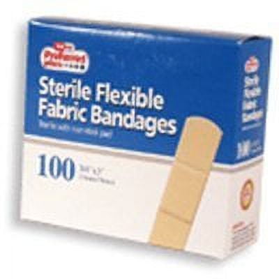 Sterile Flexible Fabric Adhesive Bandages Sterile with Non Stick Pads - 100 ea