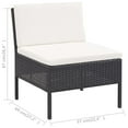 thumbnail image 4 of vidaXL 6 Piece Garden Lounge Set with Cushions Poly Rattan Black, 4 of 5
