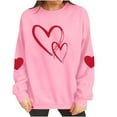 thumbnail image 5 of FAWUUDO Valentines Day Shirts Women Valentine Crewneck Sweatshirts Love Heart Sweatshirt Valentine's Long Sleeve Tops Pink XS, 5 of 9