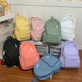 thumbnail image 3 of Solid Color Student Schoolbag, Fashionable Casual College Student Junior High School Girl Backpack, 3 of 5