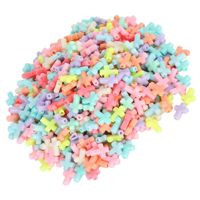 HURRISE 500pcs Crossing Beads Acrylic Chunky Candy Color Crossing Beads for DIY Jewelry Making,Crossing Beads,Candy Color Crossing Beads