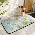 thumbnail image 3 of Washable Rubber Daisy Cute Floral Dish Drying Mats for Kitchen Counter Home Large Coffee Bar Pad Accessories and Decor for Utensils Stemware 19.5''x12'', 3 of 7