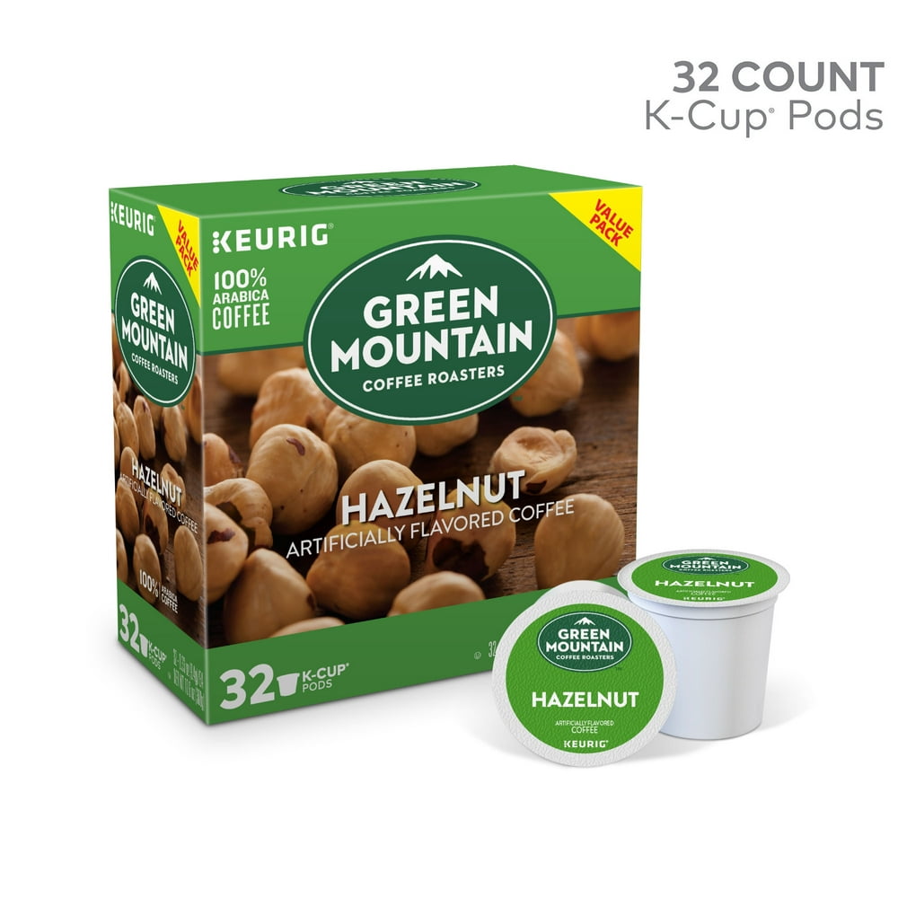 Green Mountain Coffee Hazelnut Flavored KCup Pods, Light Roast, 32