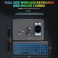 thumbnail image 7 of Wireless Keyboard and Mouse Combo - Quiet Backlit Keyboard with RGB Mouse, Rechargeable, Slim, Sleep Mode for Windows, Mac, Laptop - Space Gray-Wagpak, 7 of 7