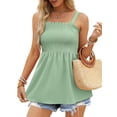 thumbnail image 1 of Lucakuins - Camisola informal de verano para mujer, a la moda, de color sólido, sin mangas, con pliegues Lucakuins  moda, 1 of 5