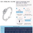 thumbnail image 6 of Women's Cubic Zirconia Rings 925 Sterling Silver Princess Cut Birthstone Halo CZ Engagement Promise Ring Anniversary Jewelry for Her, Size 5-10, 6 of 6