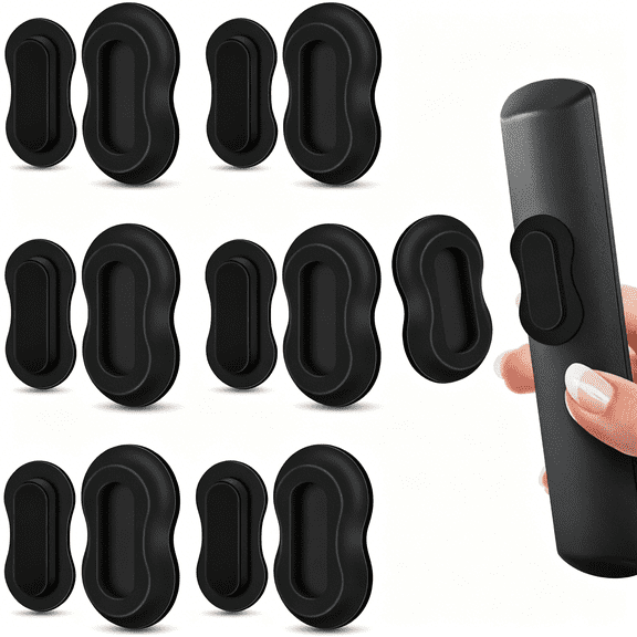 XIBUFE 6 Pack Magnetic Remote Control Holder Wall Mount, No Drill Self-Adhesive Tv Remote Organizer, Universal Storage for Tv, Fan, Ac, Media & Rv Accessories, Black