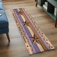 thumbnail image 3 of Country Stars Runner Rugs 2x6 ft Purple Wood Grain Bless Our Home Farmhouses Washable Hallway Rugs Non-Slip Floor Mats Absorbent Carpet Bedside Runners for Bedroom Kitchen Bathroom Laundry Room, 3 of 9