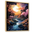 thumbnail image 2 of Designart "Whimsical Riverbanks At Sunset I" Landscape Lake River Floater Framed Canvas Prints, 2 of 5