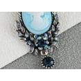 thumbnail image 4 of Vintage Inspired Crystal Rhinestone Victorian Lady Cameo Brooch Pin Maiden Flower Pendant, 4 of 6