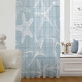 thumbnail image 6 of Blue White Starfish Sheer Curtains 72 Inches Long, Coastal Ocean Summer Sea Nautical Light Filering Curtains, Breathable Simi Curtain Privacy Drapes for Living Room Bedroom Window Treatment, 6 of 9