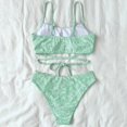 thumbnail image 4 of Aayomet Maillot de Bain Sexy pour Femmes Bikini Fendu Multicolore Maillot de Bain Imprimé devant (Vert, L), 4 of 5