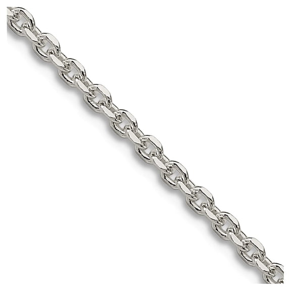 925 Sterling Silver 2.1mm Sparkle-Cut Forzantine Cable Chain Necklace 22 Inch Chain Necklace for Women and Men