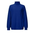 thumbnail image 4 of SYMOID Womens Blue High Neck Sweatshirt - 100% Polyester, Loose Fit Raglan Sleeves, Machine Washable Wrinkle Resistant, Casual/Layering Top for Daily Wear (S-XXL),Size XL, 4 of 5