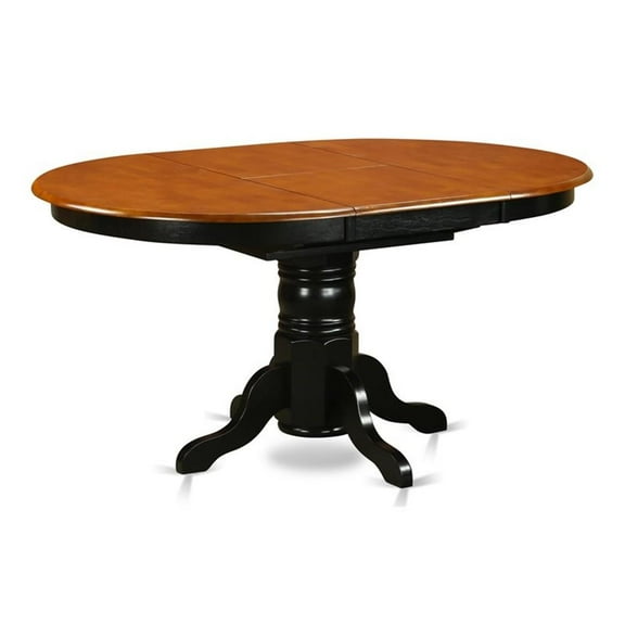 Pemberly Row Oval Wood Butterfly Leaf Dining Table in Black/Cherry
