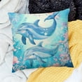 thumbnail image 2 of Cute Dolphin Fitted Sheet Twin Size Watercolor Ocean Fish Coral Beddingfor Kids Girls Boys Teens Room Decor Cartoon Sea Animals Deep Packet Sheet Fantasy Pink Blue Bed Sheet, Pillowcase, 2 of 5