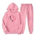thumbnail image 2 of successthop Womens Lounge Set 2 Piece Outfits Long Sleeve Hoodie and Jogger Sweatpant Heart Fall Clothes with Pocket, 2 of 7
