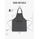 thumbnail image 2 of Syntus Paquete de 2 delantales ajustables con 3 bolsillos, delantales de cocina para mujeres, hombres, chef, rayas negras/blancas, 2 of 5