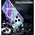 thumbnail image 4 of CASEFIV for iPhone 17 Pro Max Case with Magnetic Invisible Ring Stand [Compatible with Mag-Safe],Full Body Rugged Slim Shockproof Marble Pattern Design Casefor Women Men Girls,Violet, 4 of 8