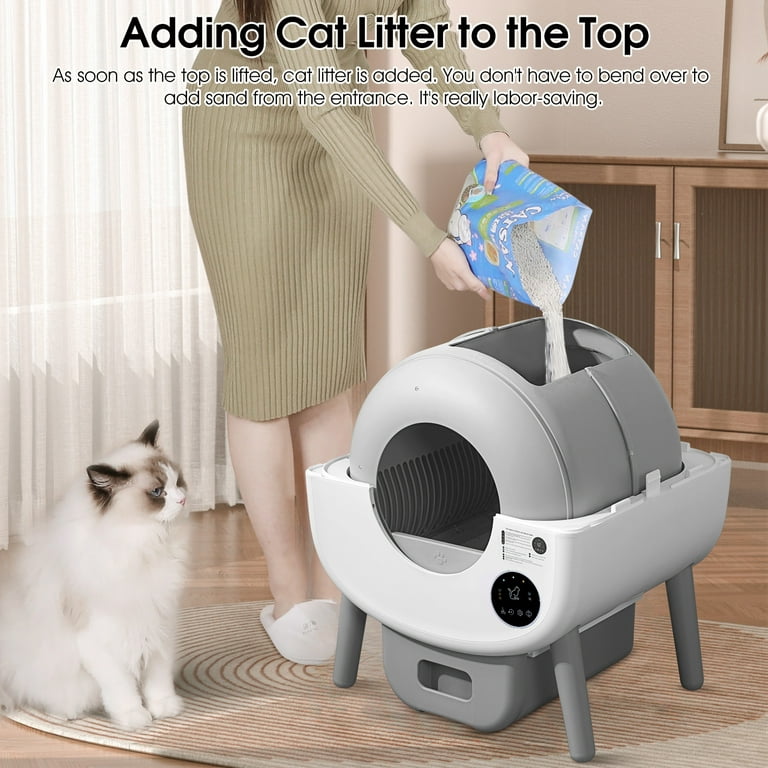 Automatic Cat Litter Box Auto Cat Litter Box Self Cleaning with Infrared Gravity Ambient Light Function