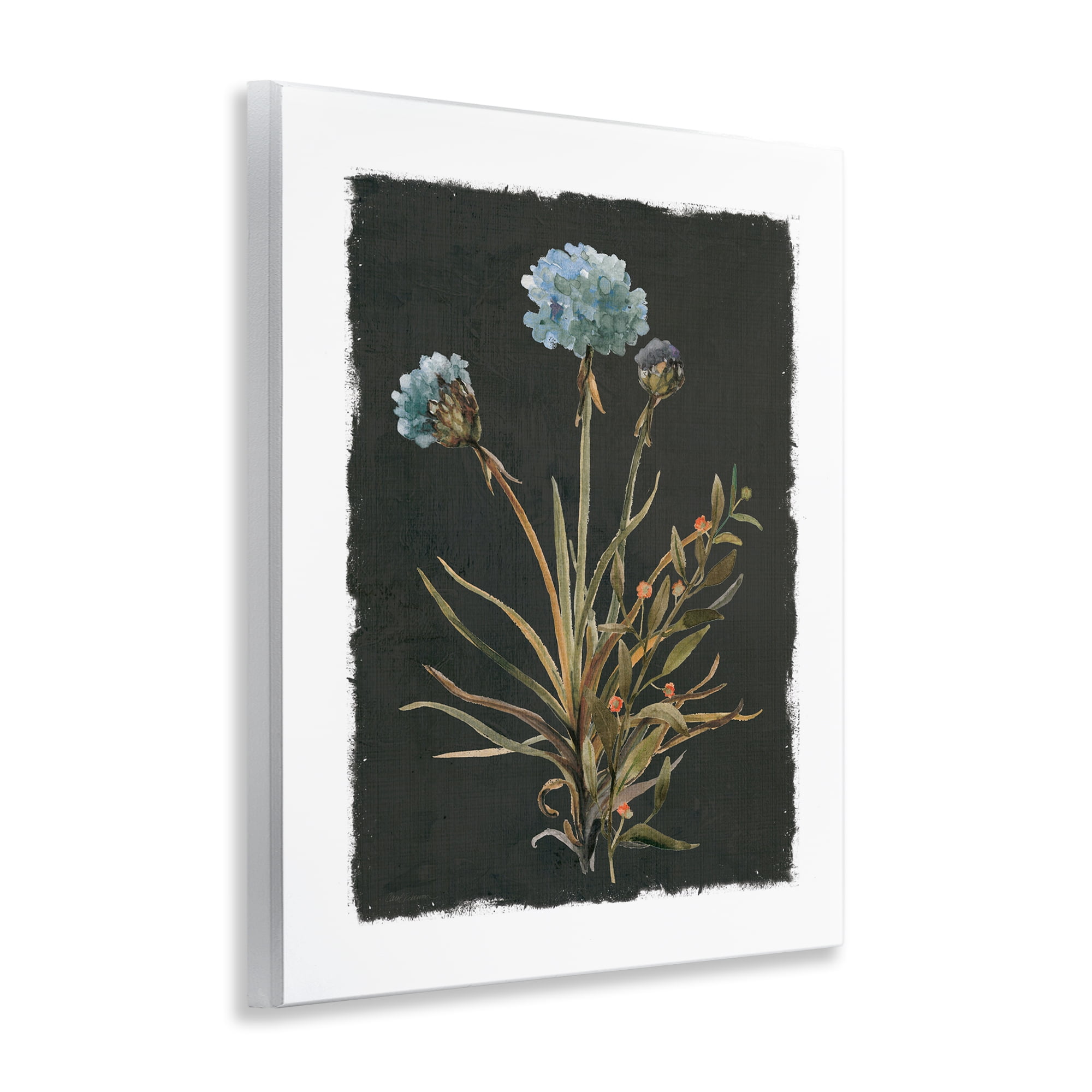 Stupell Industries Cerulean Bloom on Dark Green Wall Plaque Art, design by Carol Robinson