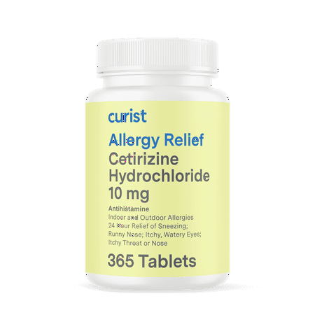 Curist Cetirizine Hydrochloride 10mg Tablet (365 Count) Allergy Medicine Antihistamine 24 HR Relief of Runny Nose, Sneezing, Itchy Throat, Itchy Eyes