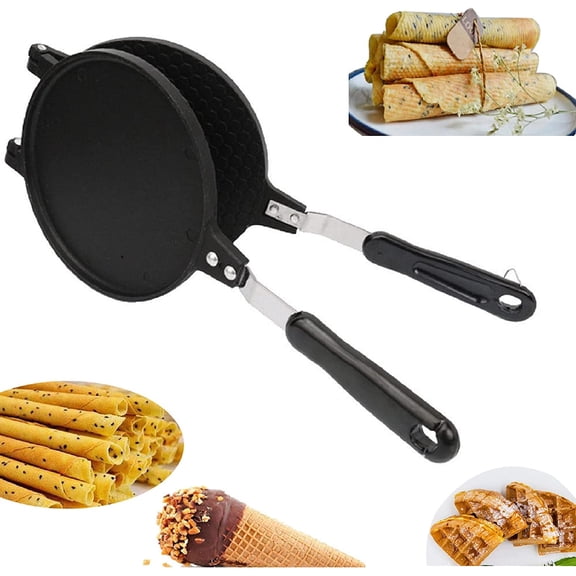 ABPETE Double-Sided Waffle & Cone Maker,Non-Stick Electric Baking Pan for Ice Cream Cones, Egg Rolls, Omelets,Easy-Clean DIY Dessert Tool for Home Kitchen & Snack Shops