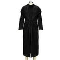 thumbnail image 4 of CHWGFWL Autumn and Winter Dress Jacket Two Piece Loose Belt Long Cardigan Suit(Black,L), 4 of 7