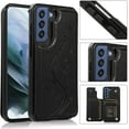 thumbnail image 3 of Phone Case for Samsung Galaxy S21 FE Gaxaly S 21 FE 5G with Tempered Glass Screen Protector Card Holder Wallet Cover Stand Flip Leather Cell Glaxay S21FE5G UW S21FE 21S G5 Cases Women Men Black, 3 of 13