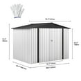 thumbnail image 5 of Dextrus 8 x 6 FT Outdoor Storage Shed,Metal Garden Tool Shed with Lockable Door & Air Vent for Backyard Patio to Store Bikes, Tools,White, 5 of 6