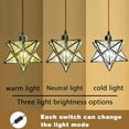 thumbnail image 5 of Gold Moravian Star Hanging Light with 16.5ft Plug-in Cord,Farmhouse Star Pendant Light Fixture with Switch,Indoor Decorative Ceiling Light for Bedroom Kitchen Island Porch Etc(LED Bulb Include), 5 of 6