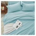 thumbnail image 4 of TiaGOC King Comforter Set, Sky Blue Tufted Bed in a Bag 7 Pieces with comforters and Sheets, All Season Bedding Sets with 1 Comforter, 2 PillowShams, 2 Pillowcases, 1 Flat Sheet, 1 Fitted Sheet, 4 of 7