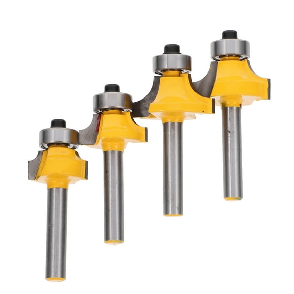 4 Pcs Fillet Knife Wood Milling Cutter Corner Round Over Bit Router Bit Milling Cutter Edge Trimmer Bit