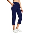 thumbnail image 2 of Khunlpohl Capris Pants for Women Drawstring Elastic Waist Joggers Pant Straight Leg Casual Capri Pant with Pockets, 2 of 5