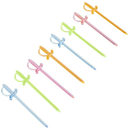 Blue Panda Plastic Cocktail Picks - 500 Pieces of Disposable Fruit Forks Party Supplies for Dessert, Appetizer, and Drinks in 4 Assorted Colors, Sword