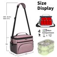 thumbnail image 6 of Red and White Checkered Pattern Insulated Lunch Box for Women Men, Medium Leakproof Cooler Bag with Adjustable Strap, 10"x6.7"x8", 6 of 6
