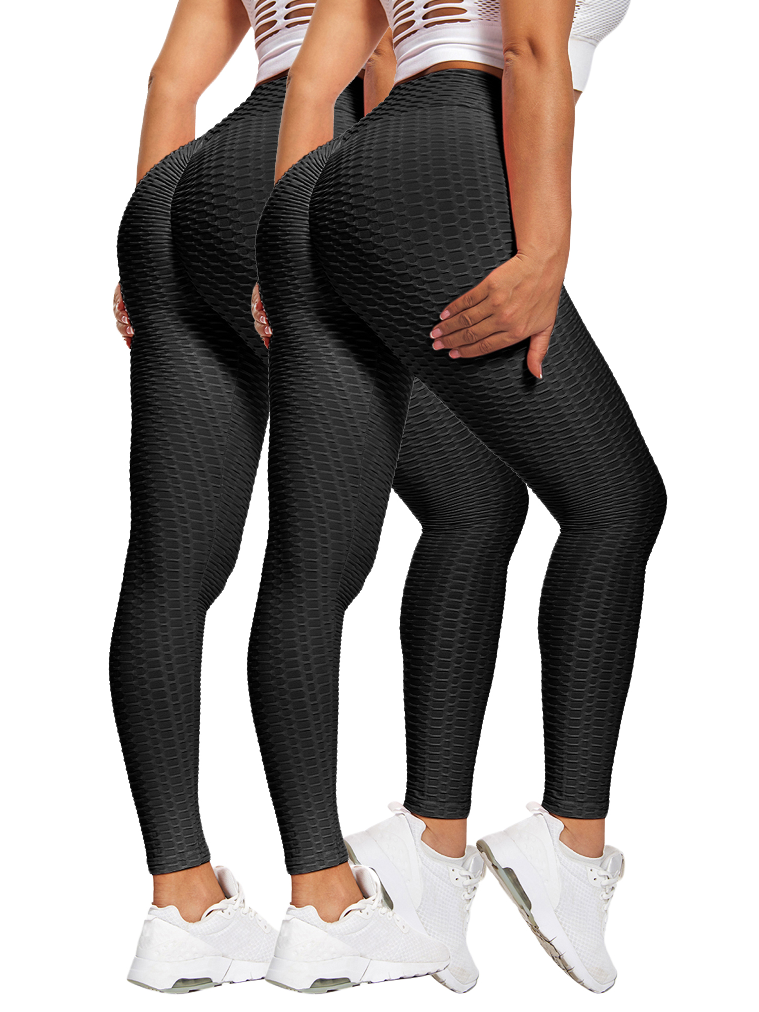 Women Yoga Pants Anti-Cellulite High Waisted Scrunch Push Up Honeycomb Leggings