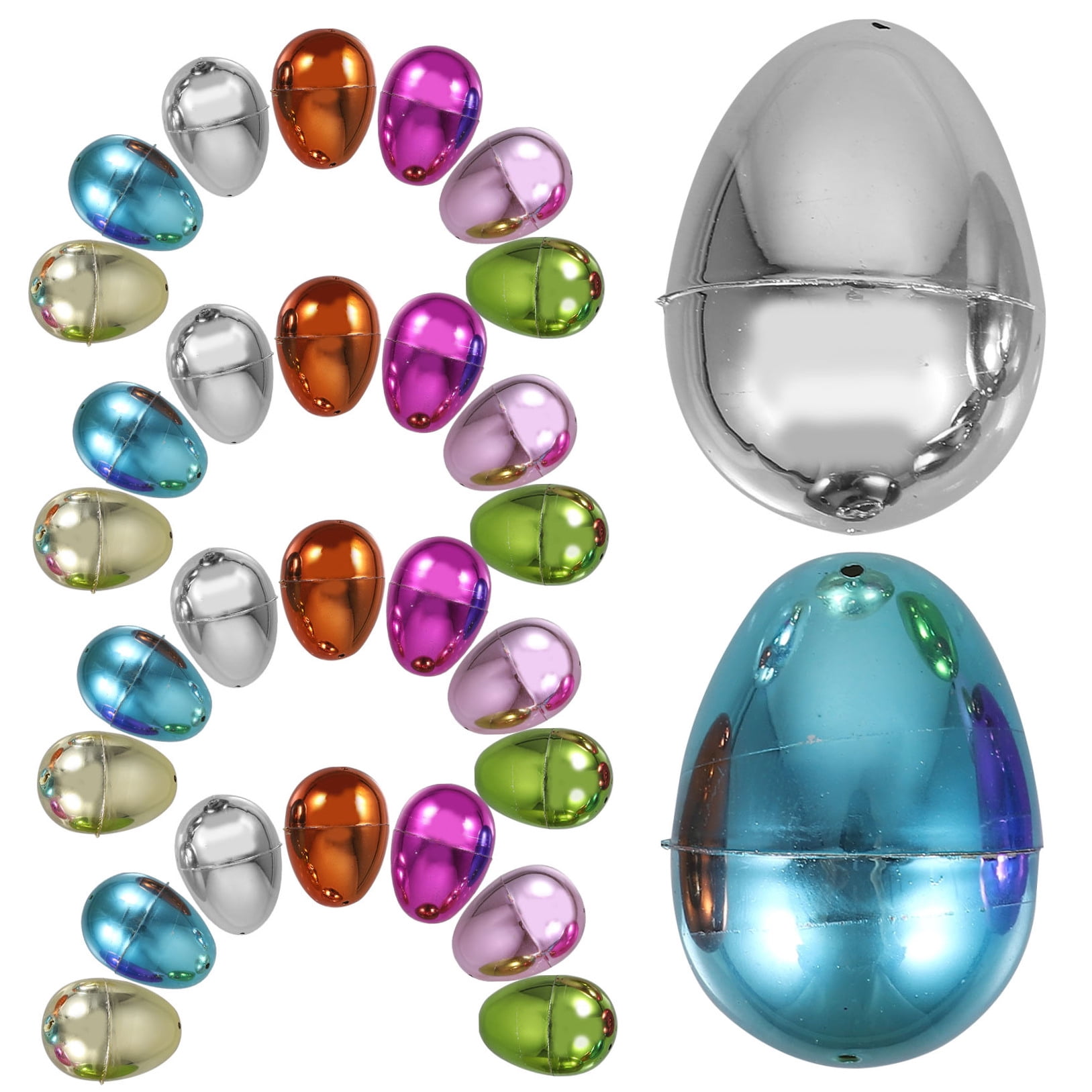 HONMEET Easter Party Decorations 30-Pack Fillable Plastic Eggs 2.6x1.6x1.6 Inches for Holiday Crafts and Activities